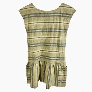Patagonia Striped Dress Hemp & Organic Cotton Girls‎ Sz M Summer School Pockets